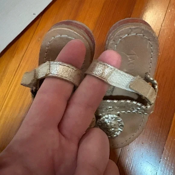 Jack Rogers Gold Embellished Sandals - Picture 4 of 4